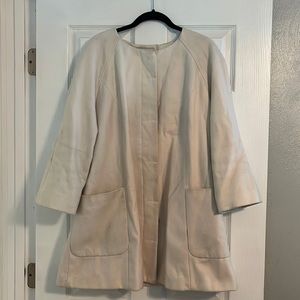 Cream XL Smocked Old Navy Pea Coat with 3/4 sleeves